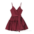 Wanita Fashion Burgundy Burgundy Gaun tali